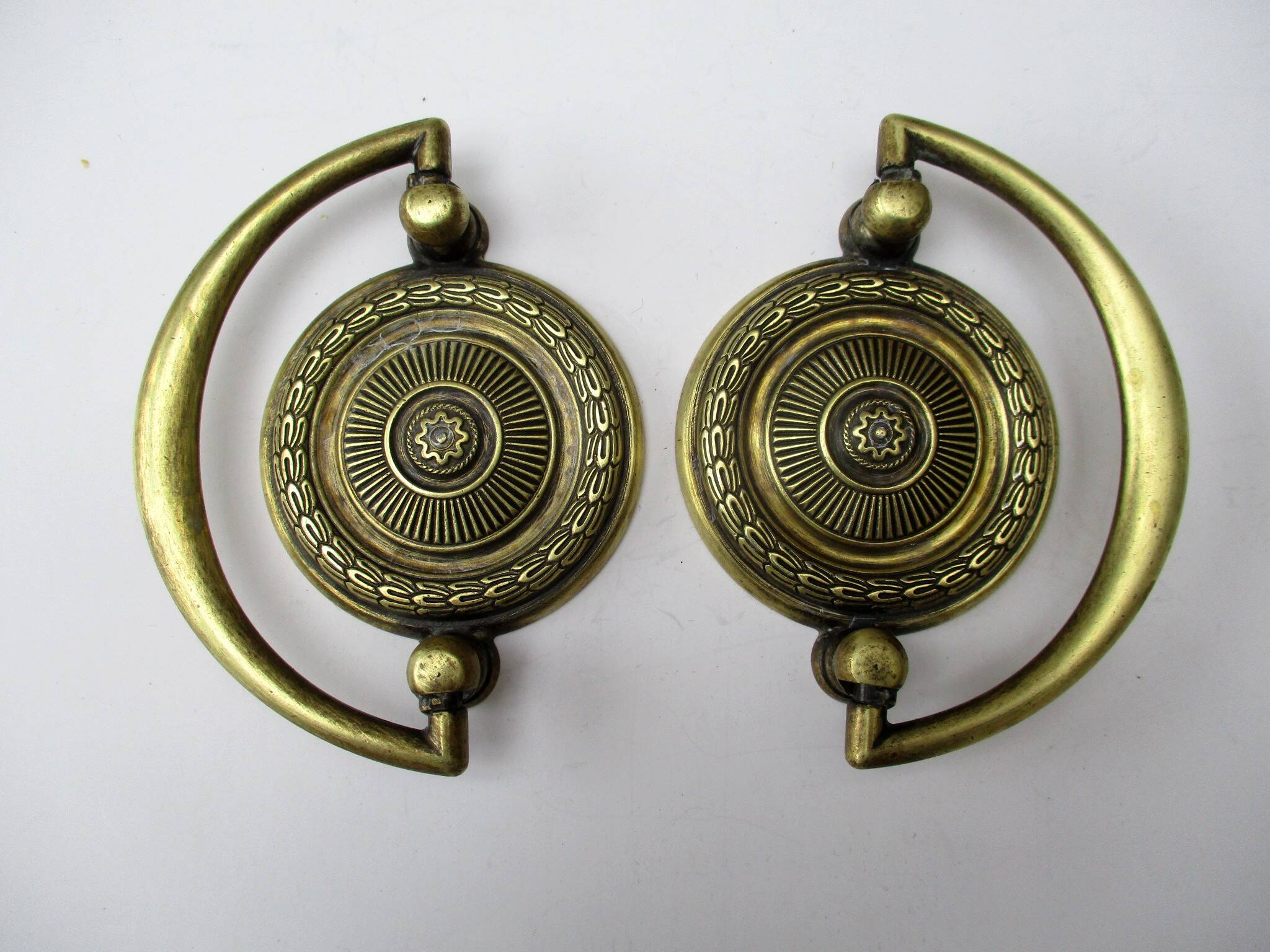 Brass furniture handles - a pair