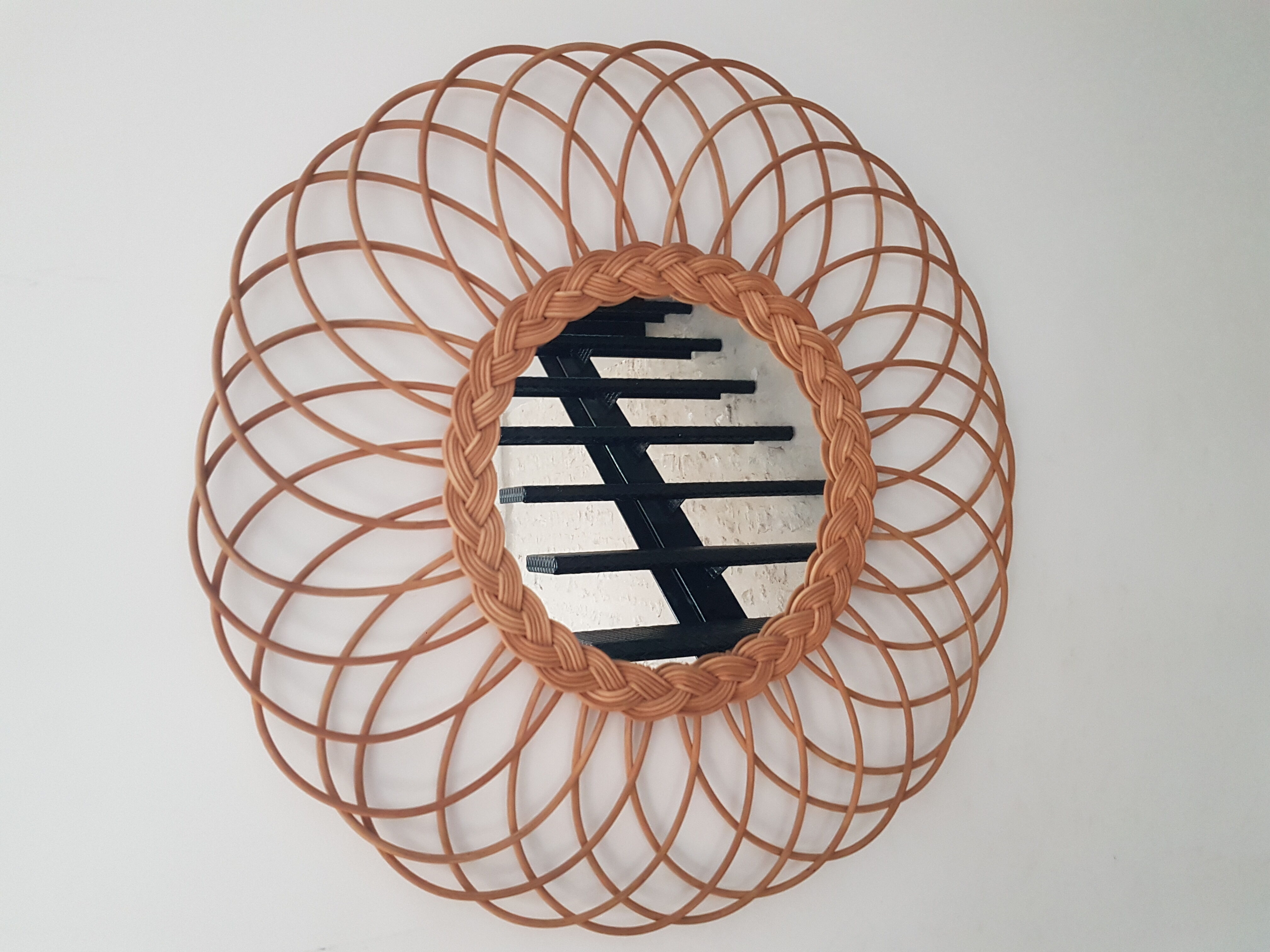 Vintage wicker mirror 1950/1960