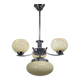Art Deco chandelier, chrome and champagne glass, Czechoslovakia, 1930s