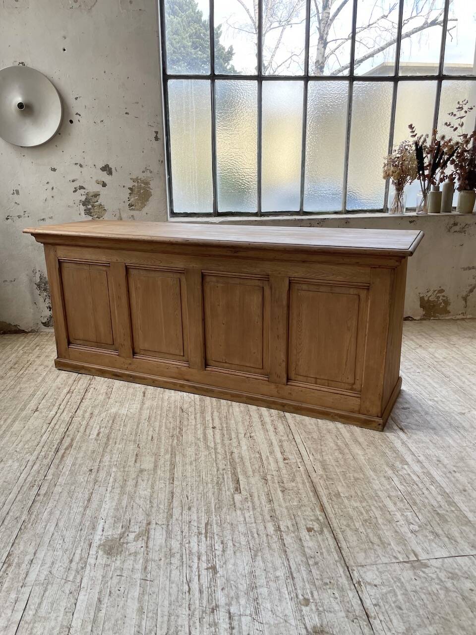 2m pine counter or central island with storage