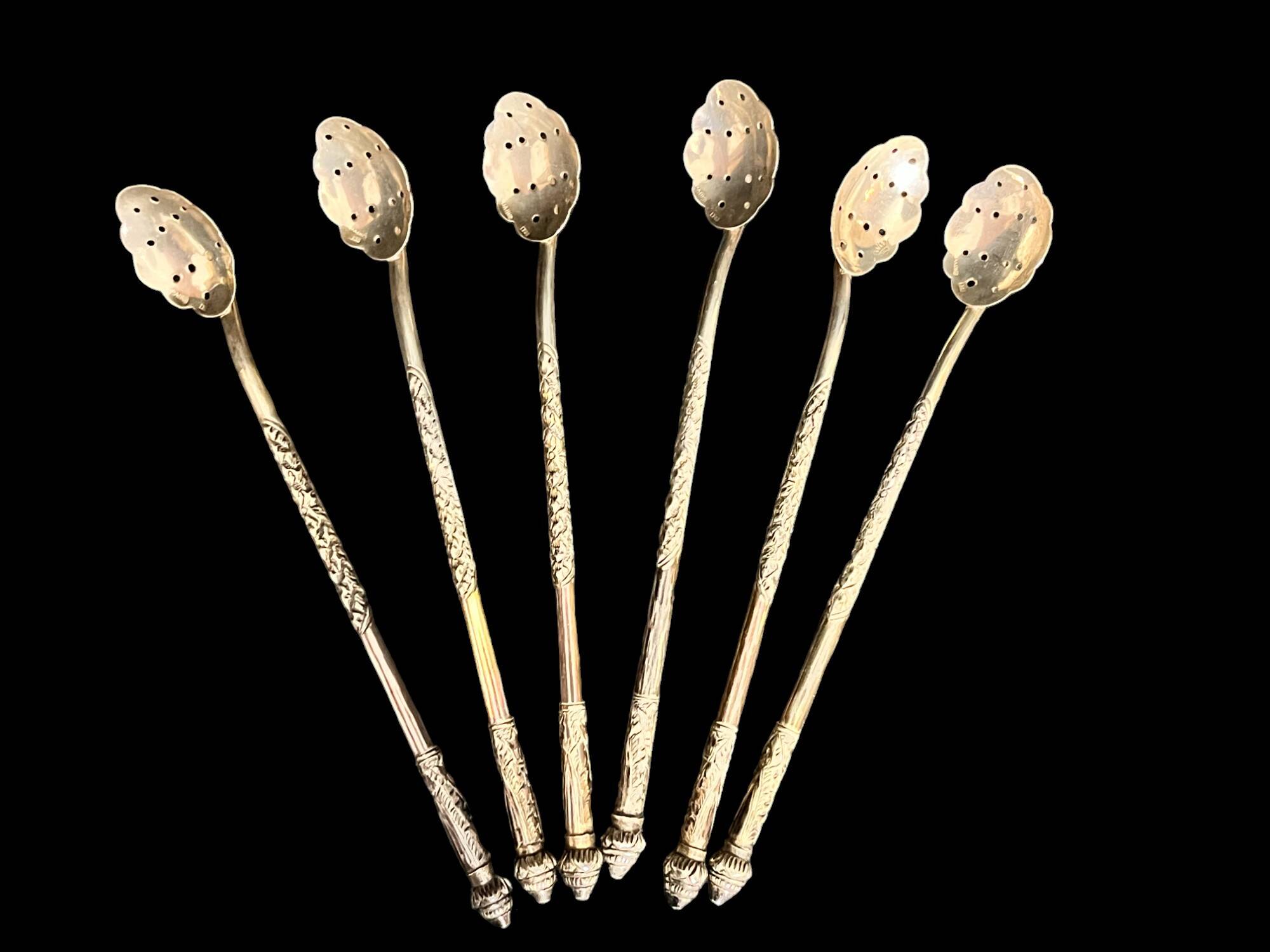 Cambodia, six silver cocktail spoons circa 1900