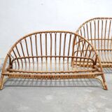 Lit corbeille vintage en rotin 120cm x 190cm