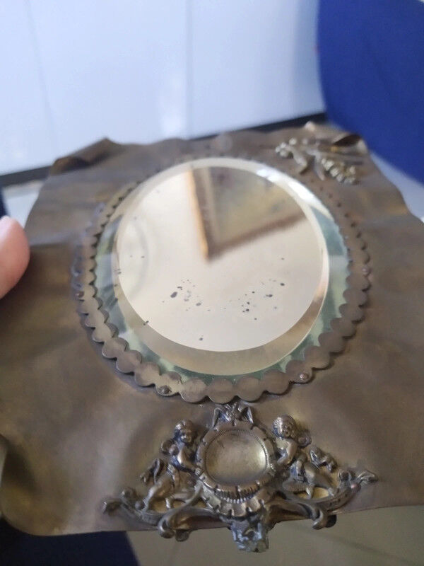 Brass beveled mirror