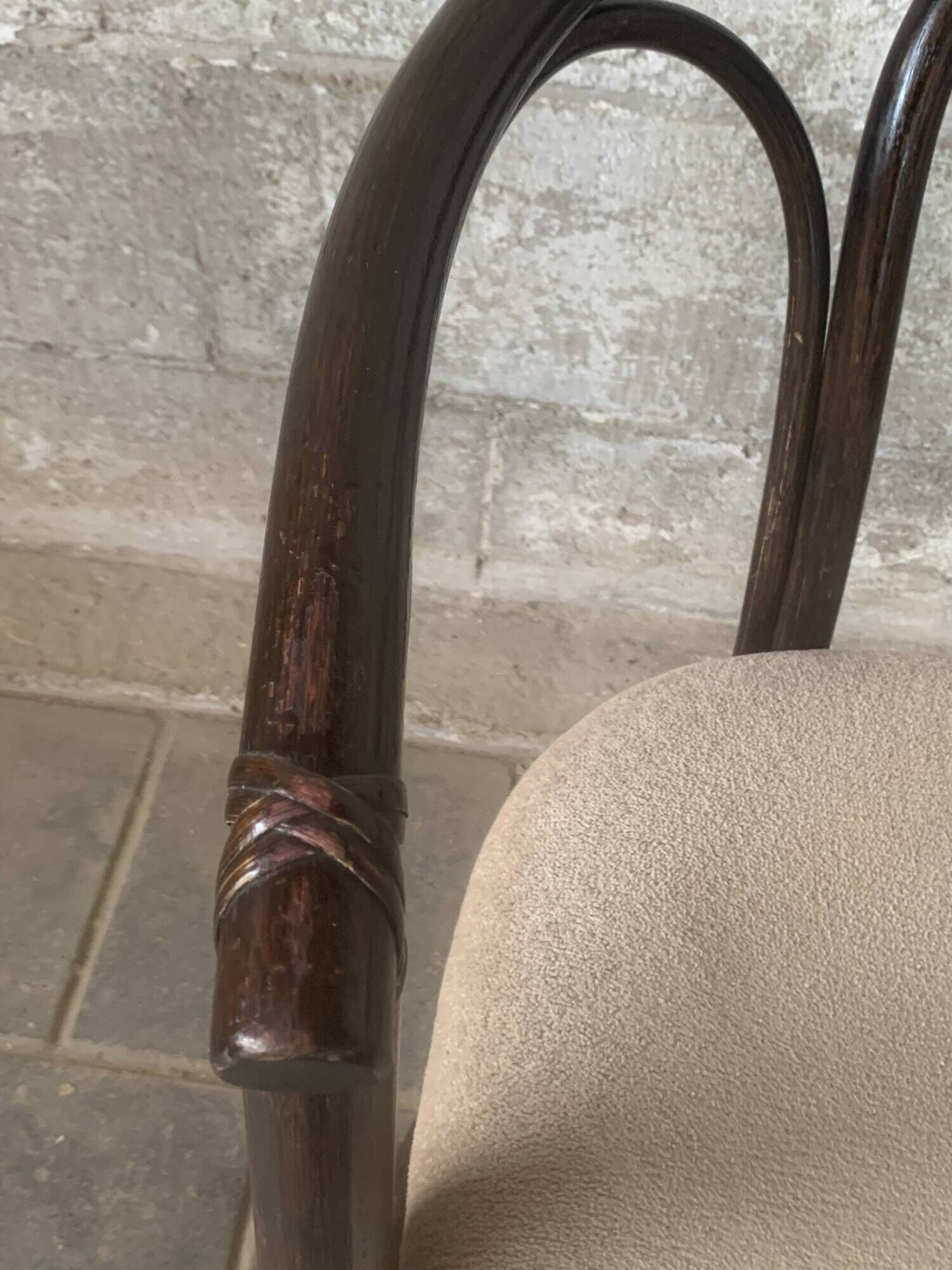 Set of 4 midcentury bentwood bamboo Dutch dining chairs, Rohe Noordwolde 19