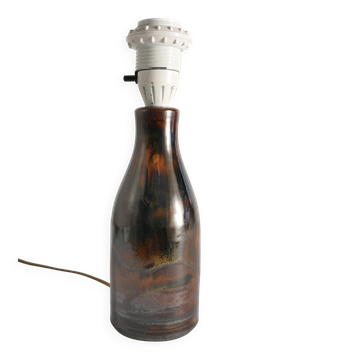 Lampe de table en grès brun par Carl-Harry Stålhane, Designhuset, Suède, années 1960.