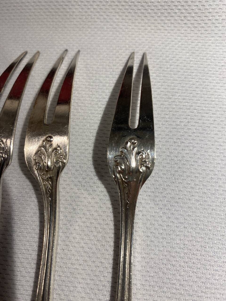 10 snail forks, rocaille model, Ercuis brand