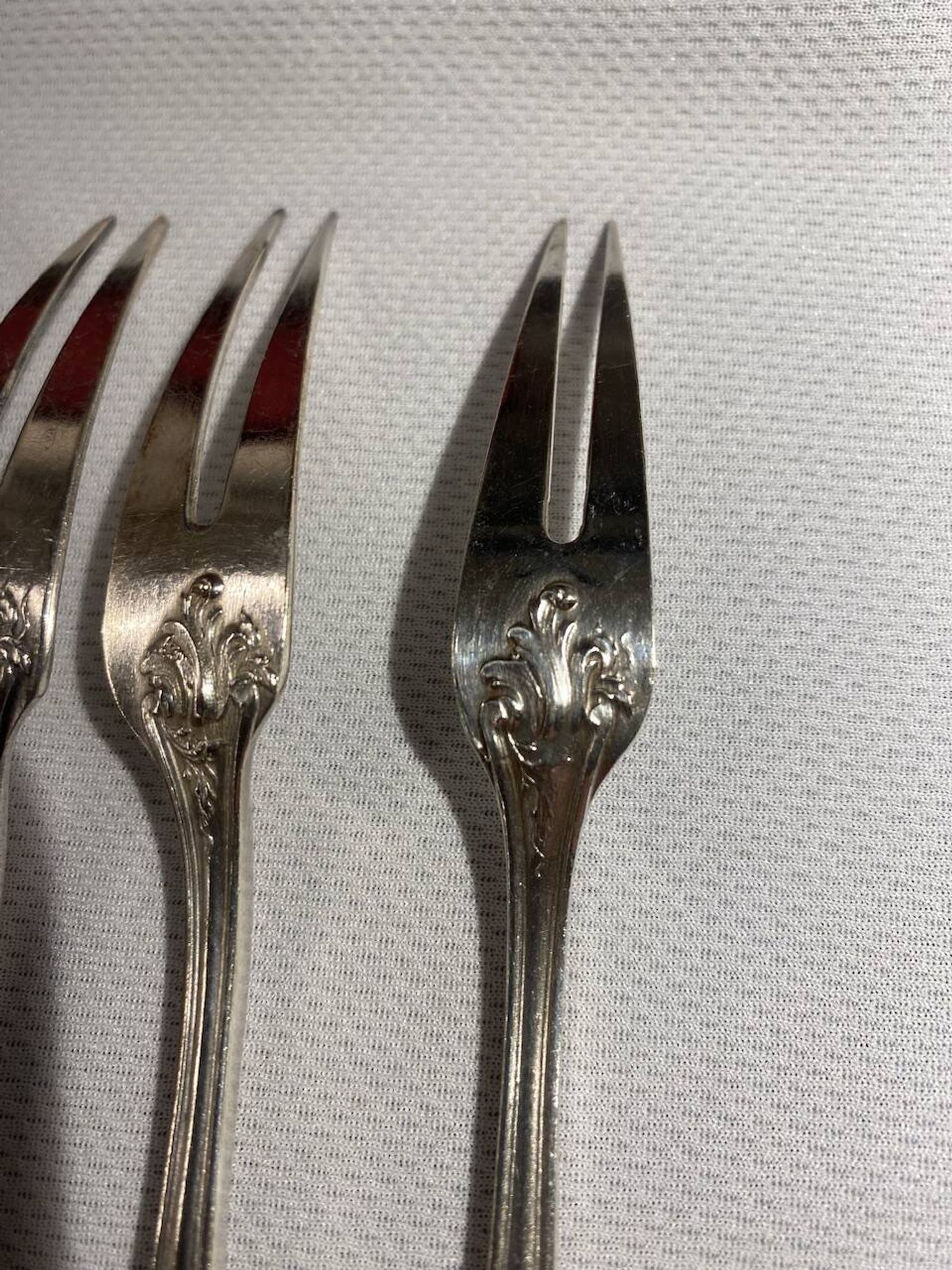 10 snail forks, rocaille model, Ercuis brand