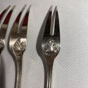 10 snail forks, rocaille model, Ercuis brand