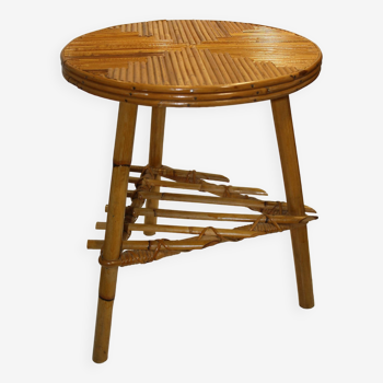 Vinatge rattan side table