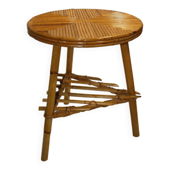 Vinatge rattan side table