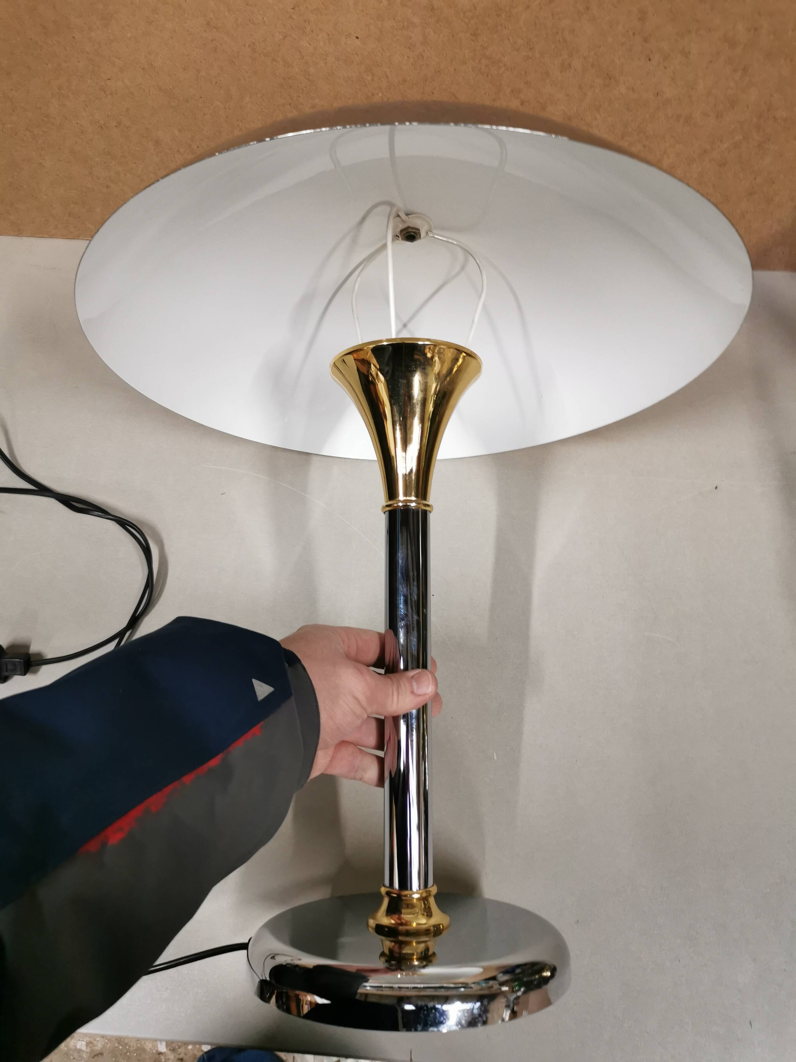 Swann Design Chrome Desk Lamp Vintage Mushroom Liner Lighting