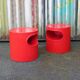 Pair of red Giano Vano bedside tables / side tables by Emma Gismondi for Artemide