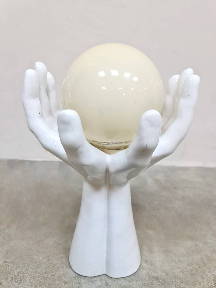 Vintage rare ceramic hand shaped table lamp