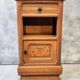 Antique Art Deco bedside table, oak entrance table with marble top
