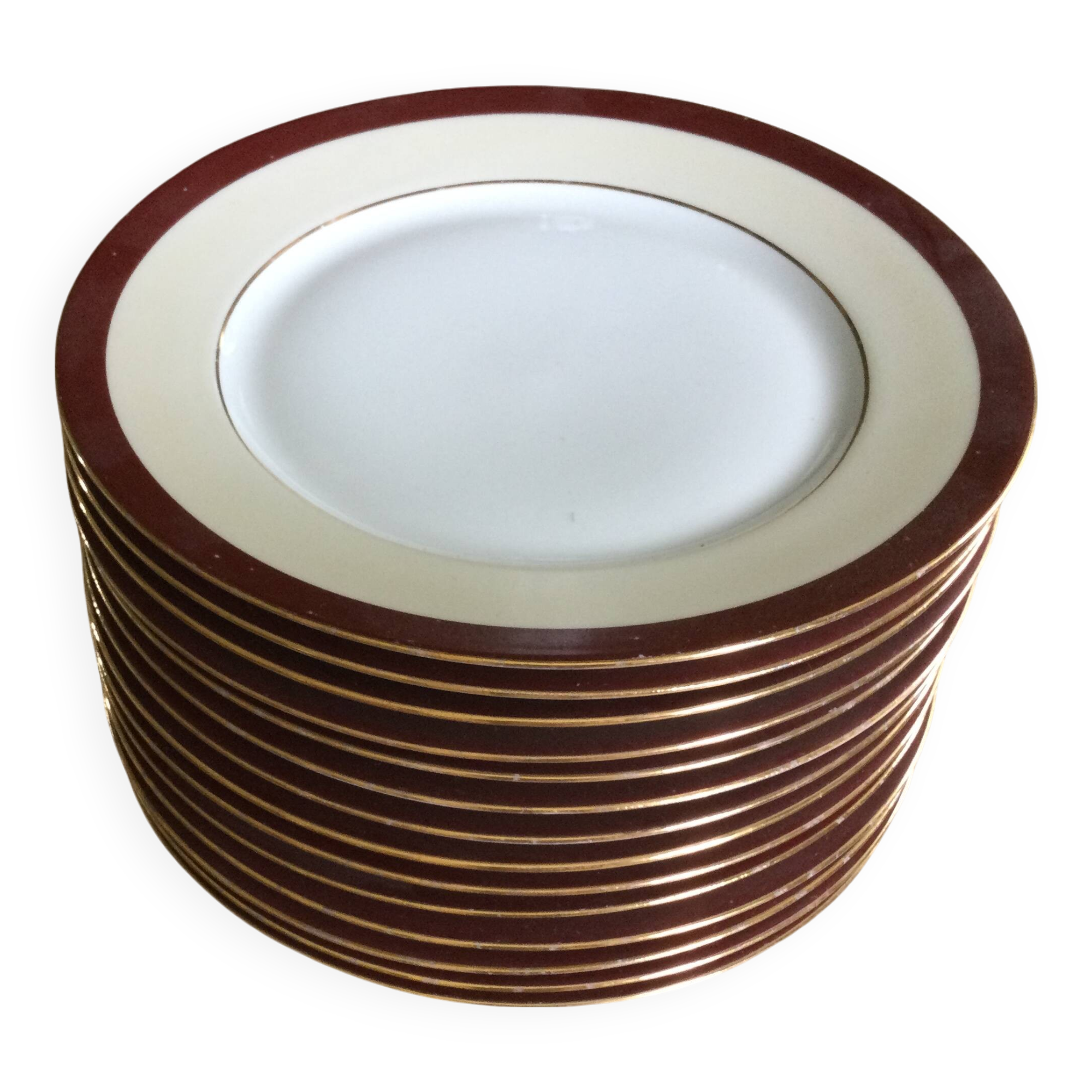 Set of 13 antique Limoges porcelain plates