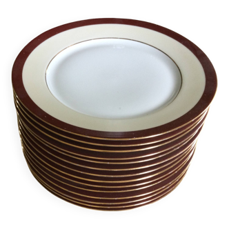 Set of 13 antique Limoges porcelain plates