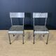 Paire de chaises indus métal gris