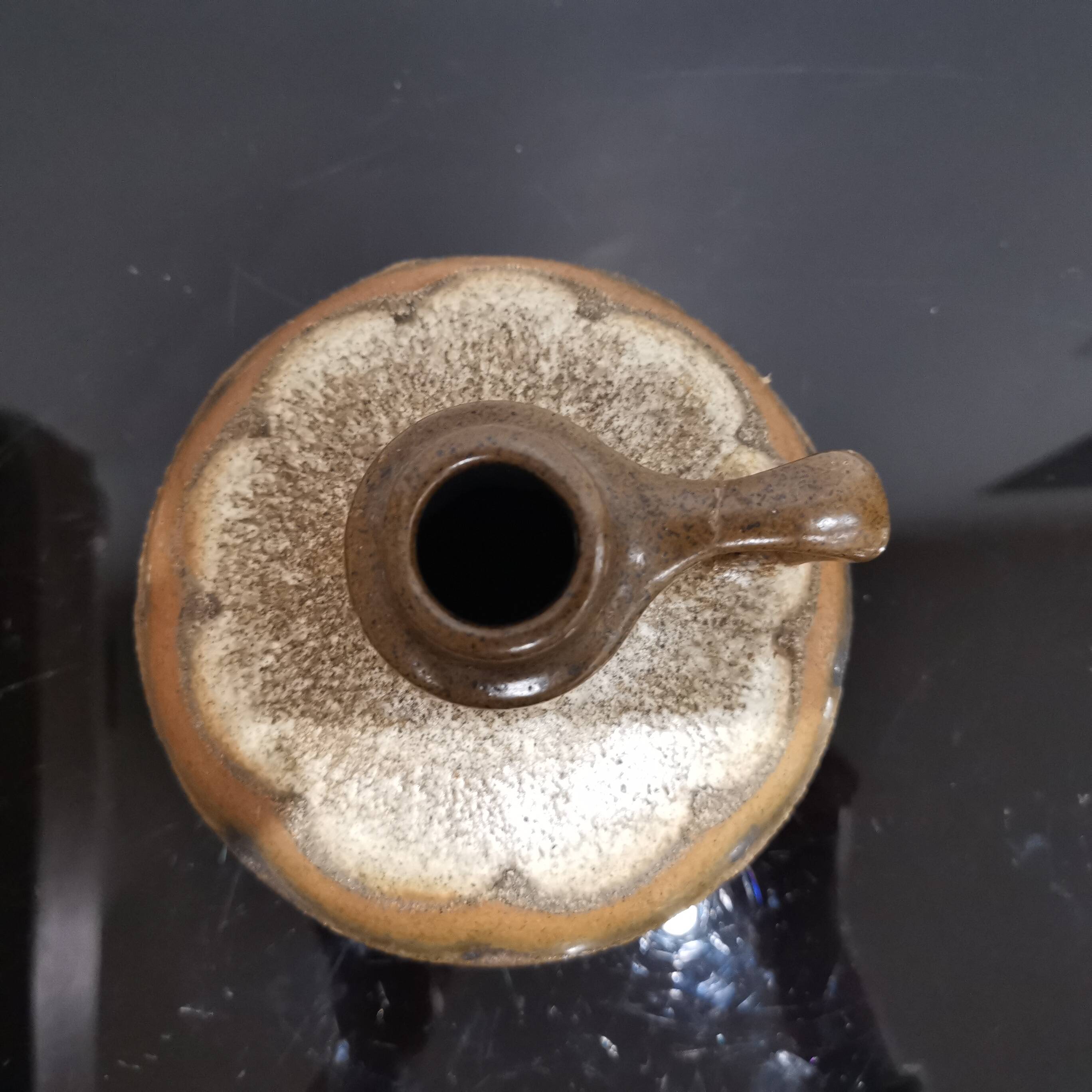 Vintage German ceramic handle vase from the 70s