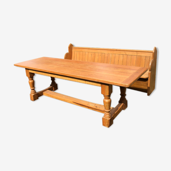 Wooden table and bench