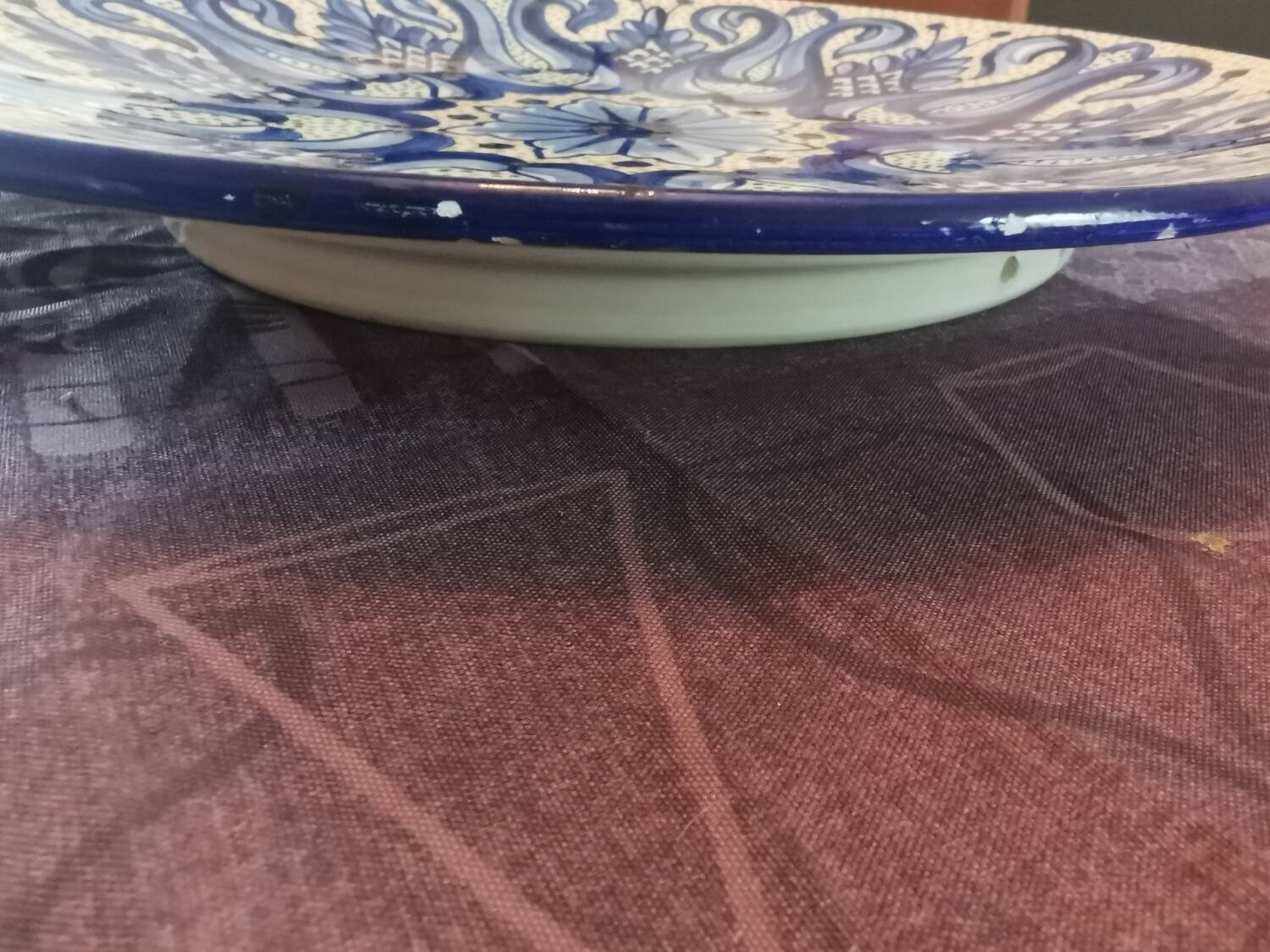 Assiette plat bleu service à dessert