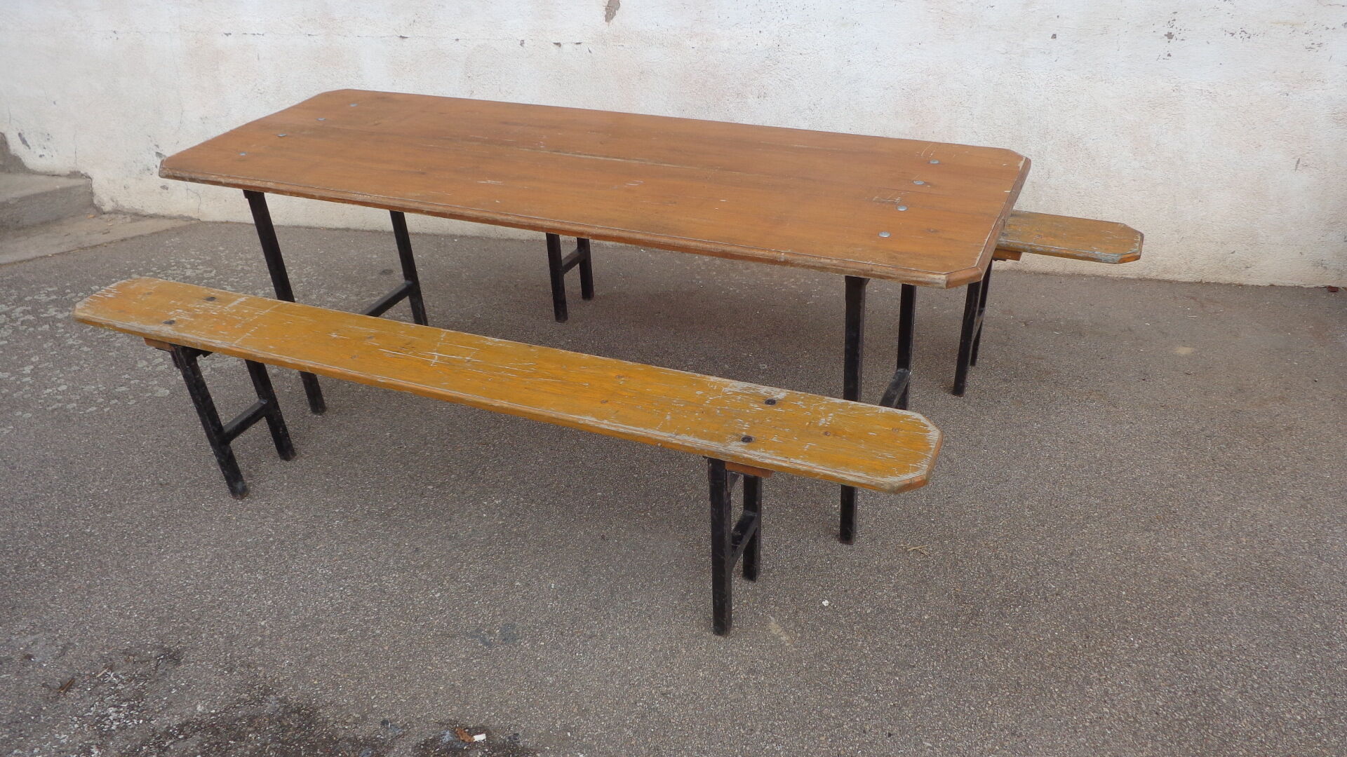 Brewery folding table & 2 benches