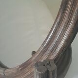 Mirror psyche wood and rattan diameter total 23cm