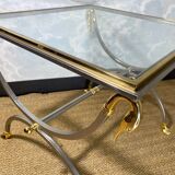 Neoclassical curule side tables by Maison Jansen, France, 1970s.