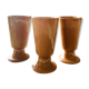 Set of 3 vintage stoneware mazagrans