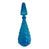 Large vintage blue pool glass carafe
