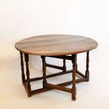 Table anglaise à abattants et pieds tournés du 19e siècle