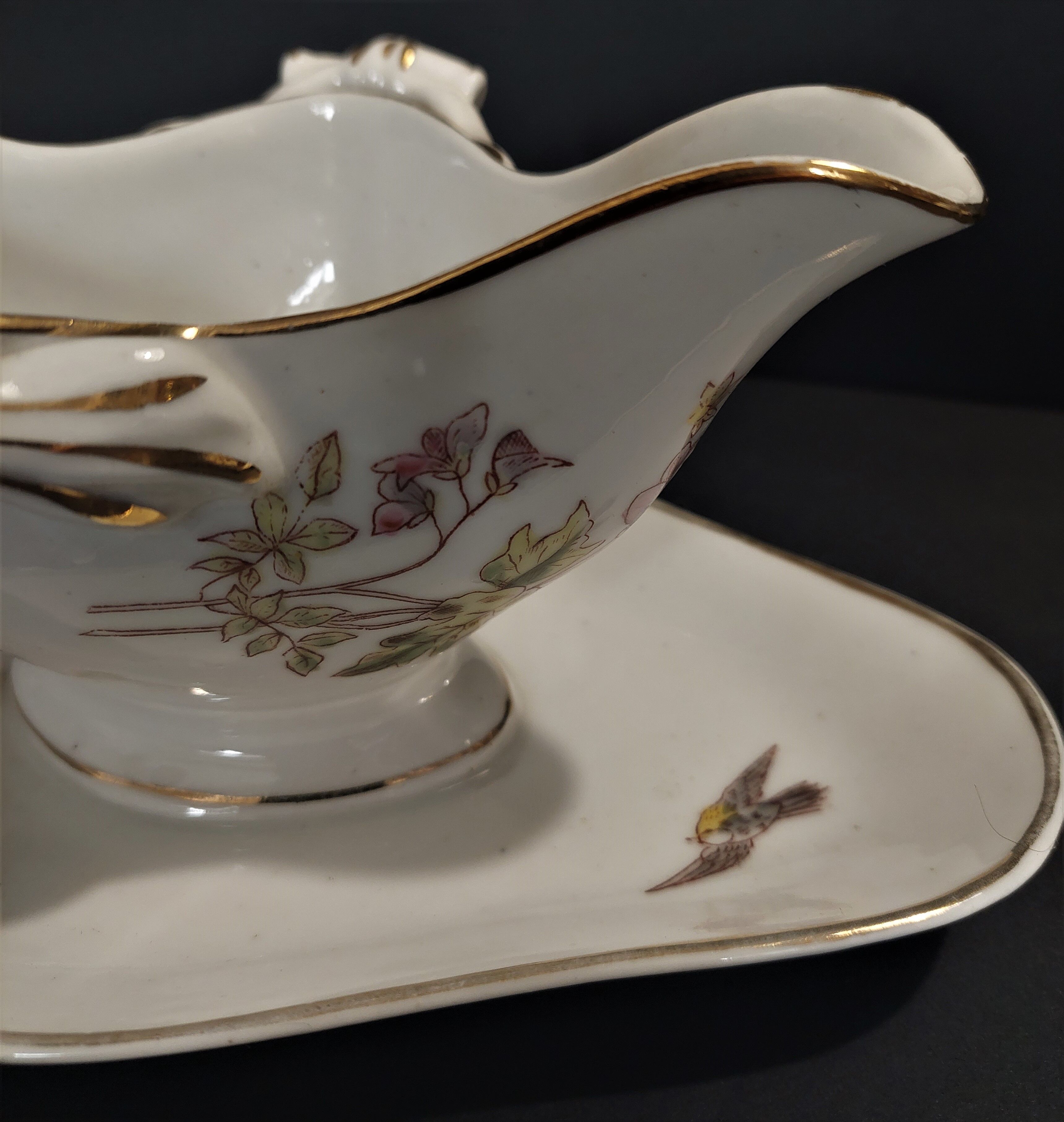 Saucière in porcelain of paris early twentieth century