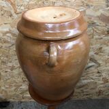 Ancien saloir pot 50l grès émaillé beige
