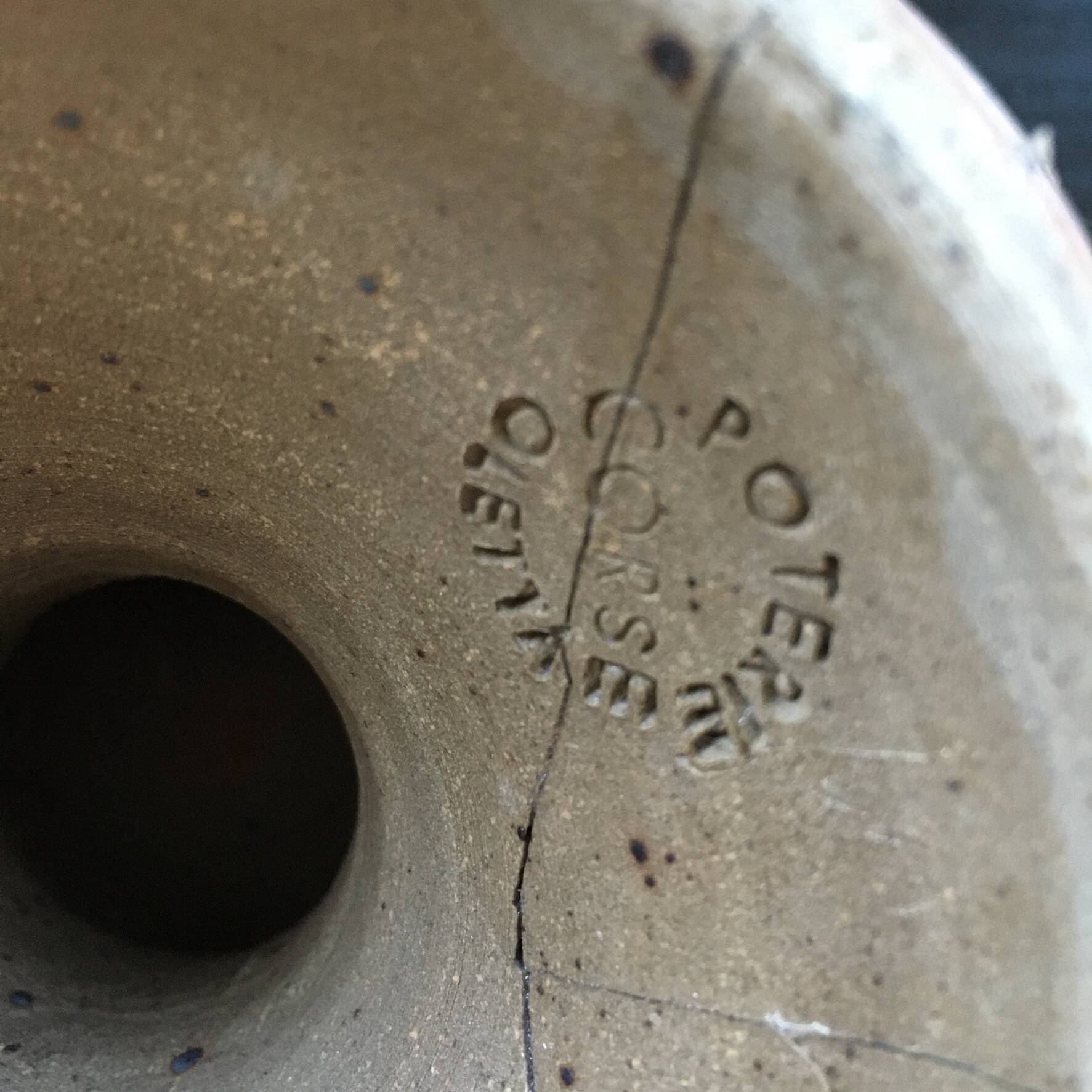 Stoneware footed bowl, Corsican crafts