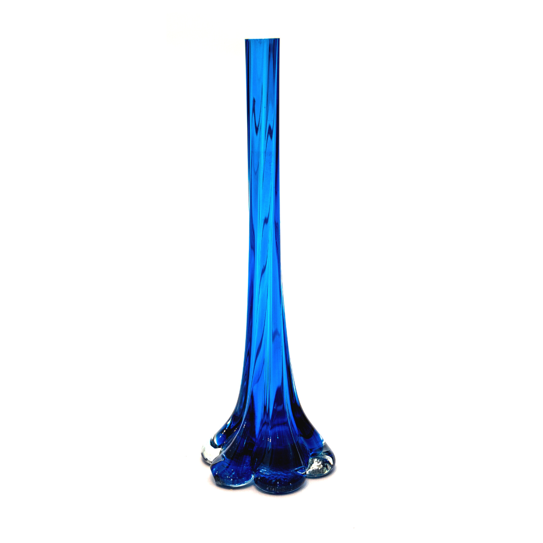 Blue glass soliflore