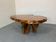 Brutalist Wabi Sabi mid-century coffee table made of natural biological burl wood.