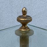 Neoclassical corner or corner seat, 3 levels in white tempered glass