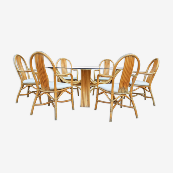 Bamboo table and chairs set