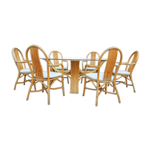 Ensemble table bambou - chaises