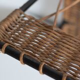 Coat rack 4 hooks in vintage rattan