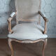 Armchair in white ceruse wood Louis XV style