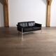 Horst Brüning Model 6912 two seater sofa in black leather for Kill International, Germany 1967