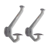 Pair of aluminum coat hooks 70s