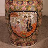 Chinese Enamelled Porcelain Vase with Polychrome Decoration - on Pedestals