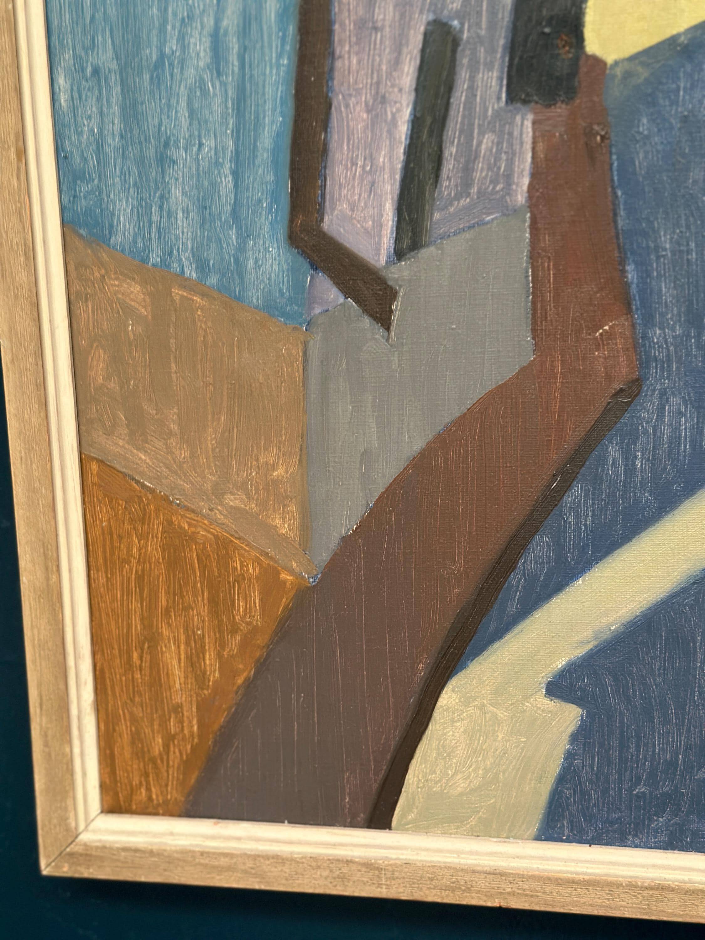 Original Swedish Oil on Canvas – “Cityscape” – Dated 1953 Vintage & Framed
