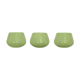 Set de 3 bougeoirs en verre bullé de Biot, verts