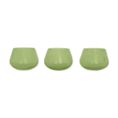 Set de 3 bougeoirs en verre bullé de Biot, verts