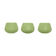 Set de 3 bougeoirs en verre bullé de Biot, verts