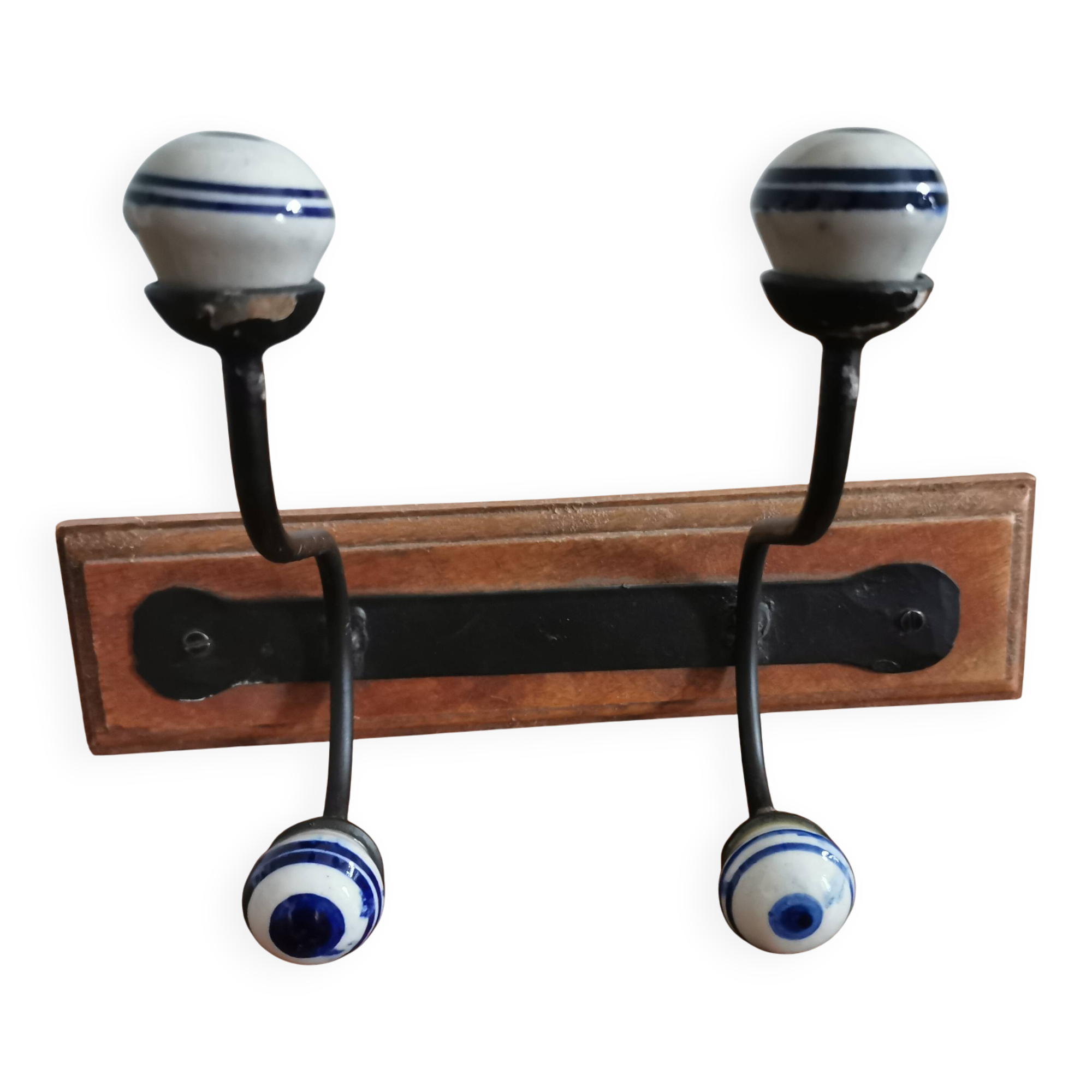 2 porcelain coat hooks