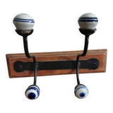 2 porcelain coat hooks