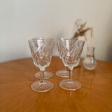 Ensemble de 4 verres en cristal Reims 1950